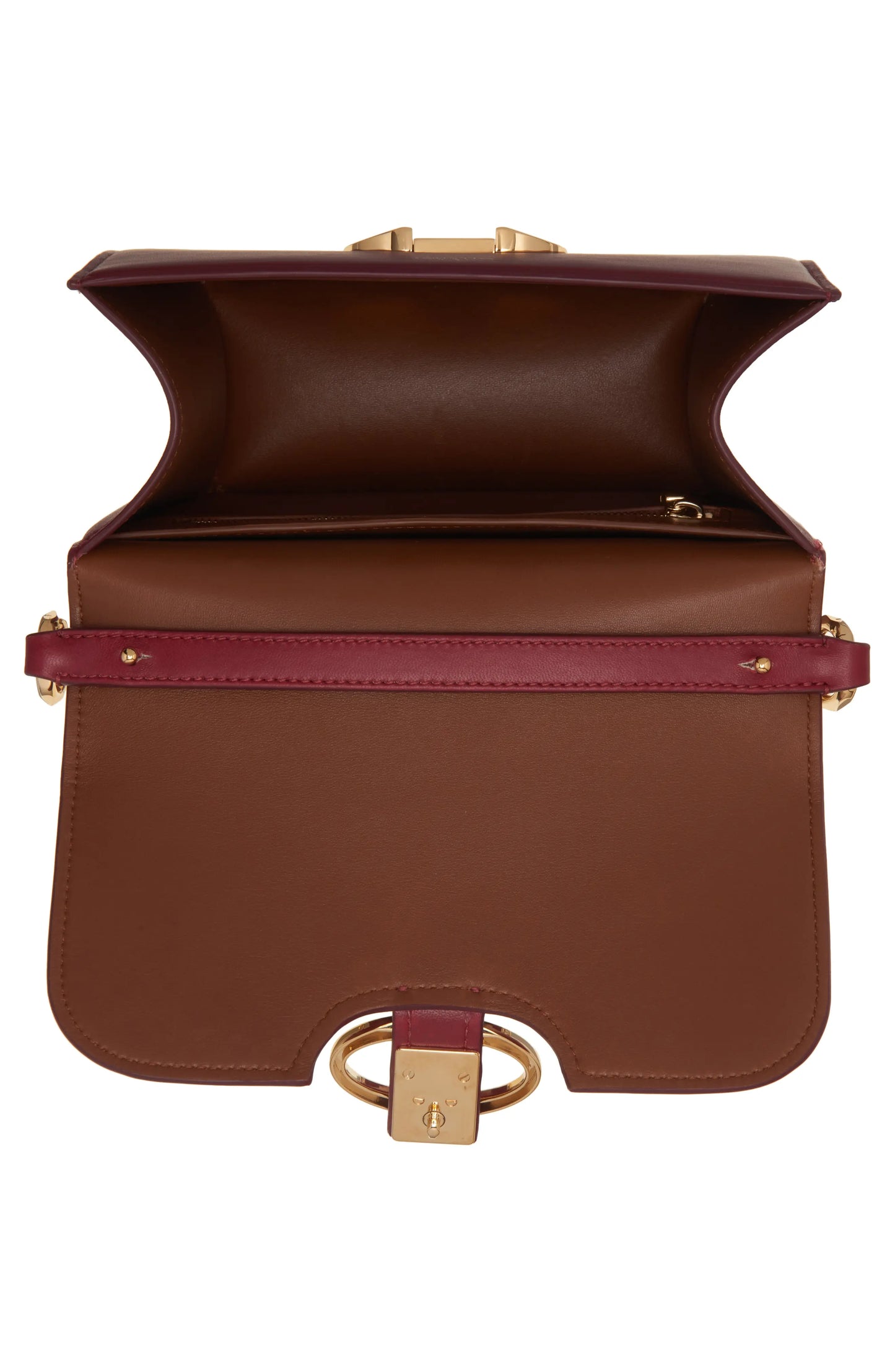 Valentino GaravaniSmall VLOGO Leather Shoulder Bag in Deep Scarlet