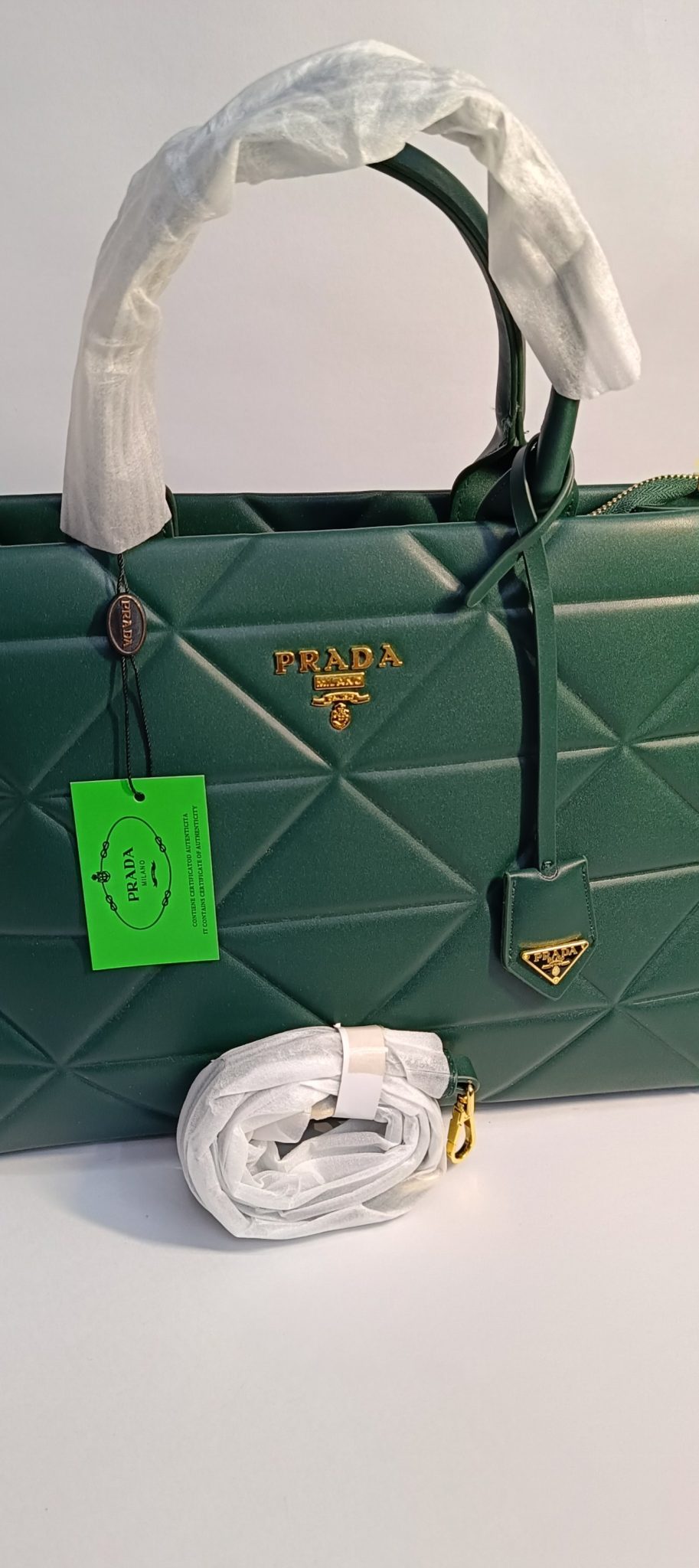 PRADA Large Leather Bag Green