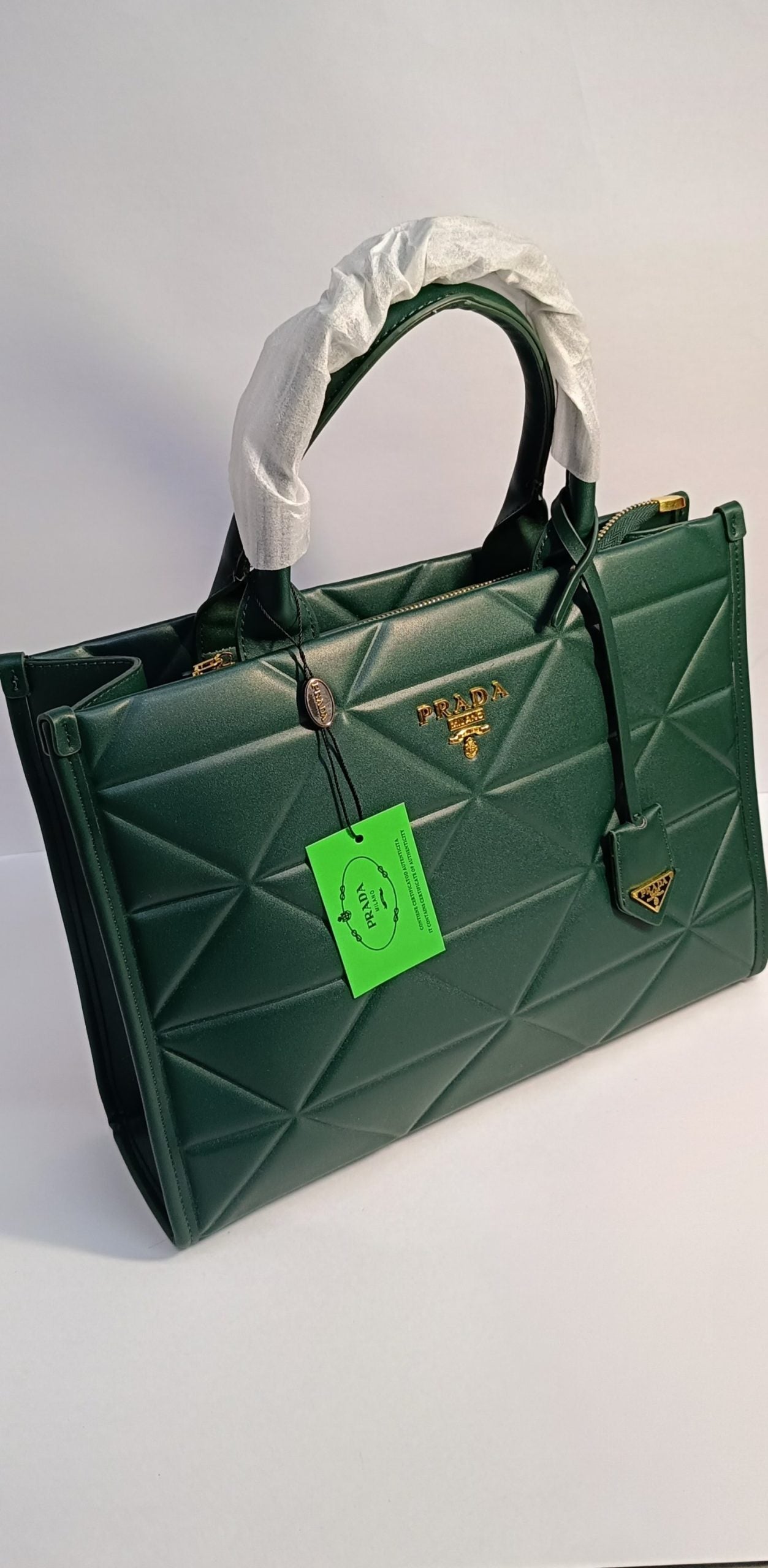 PRADA Large Leather Bag Green
