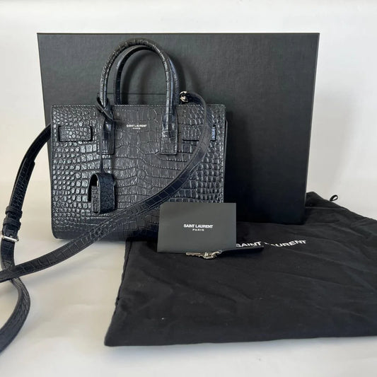 Saint Laurent Sac de jour Baby shoulder bag in green leather