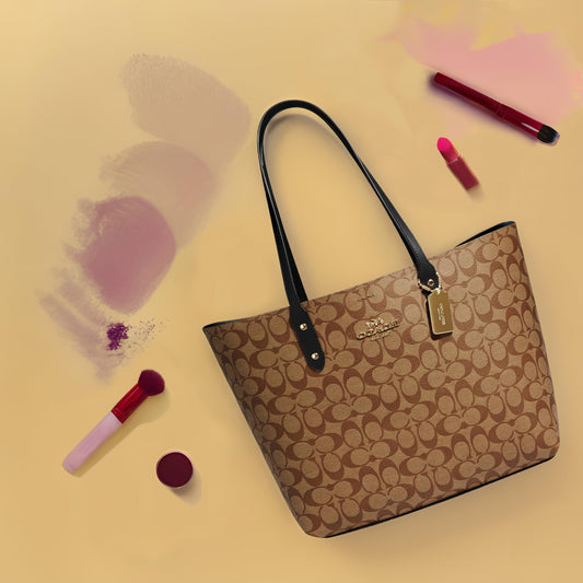 Coach Town Tote in Khaki Deep