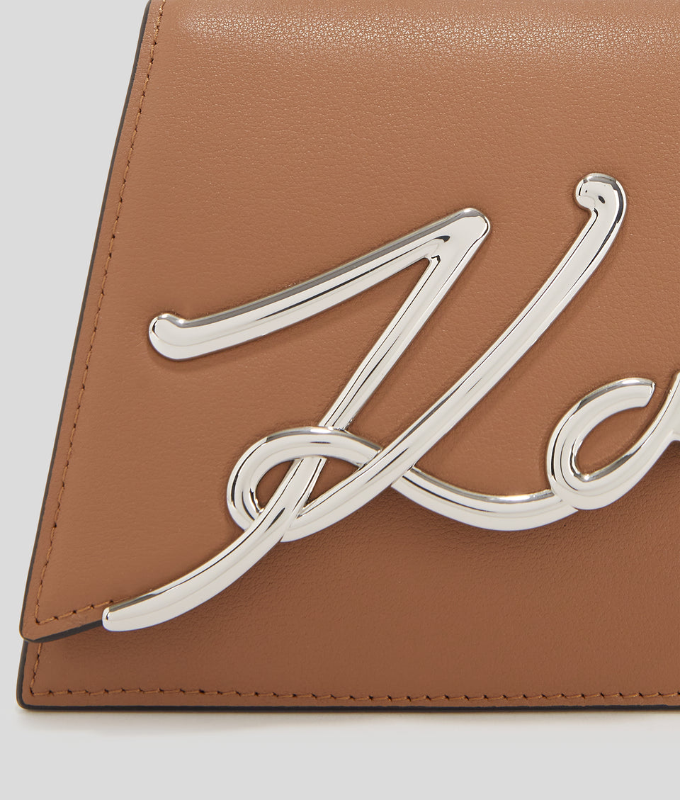 KARL LAGERFELD K/SIGNATURE SMALL CROSSBODY BAG TERRA