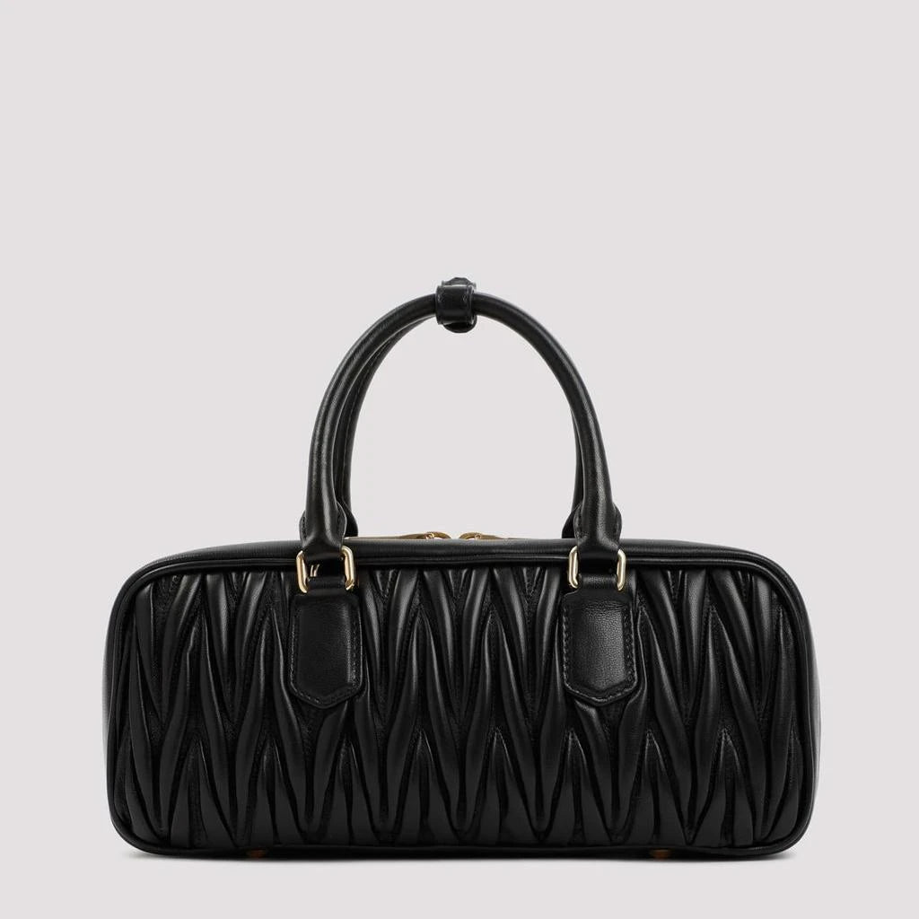 Miu Miu Black Arcadie Matelassé Leather Bag