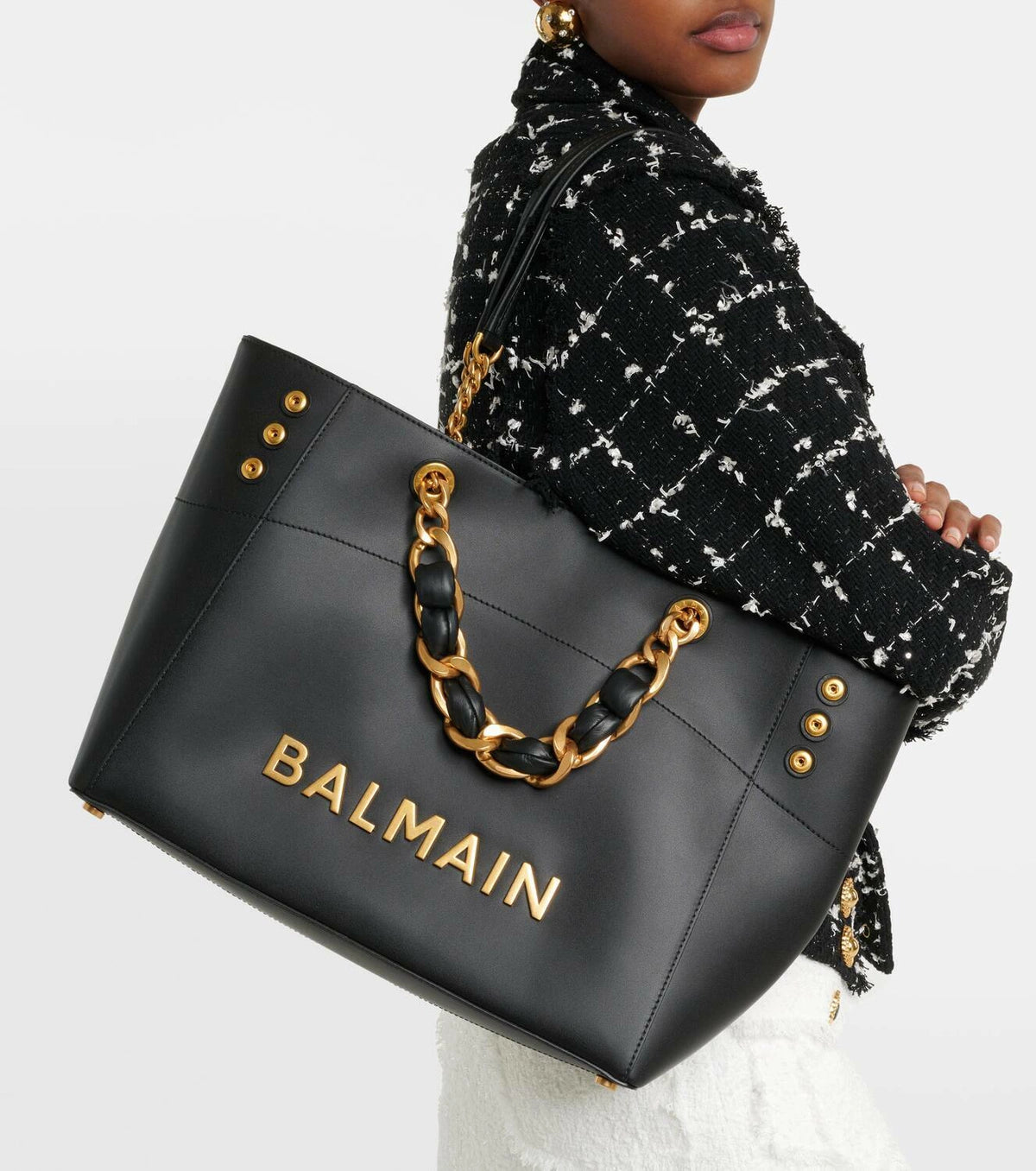 Balmain B-Army Leather Shoulder Bag