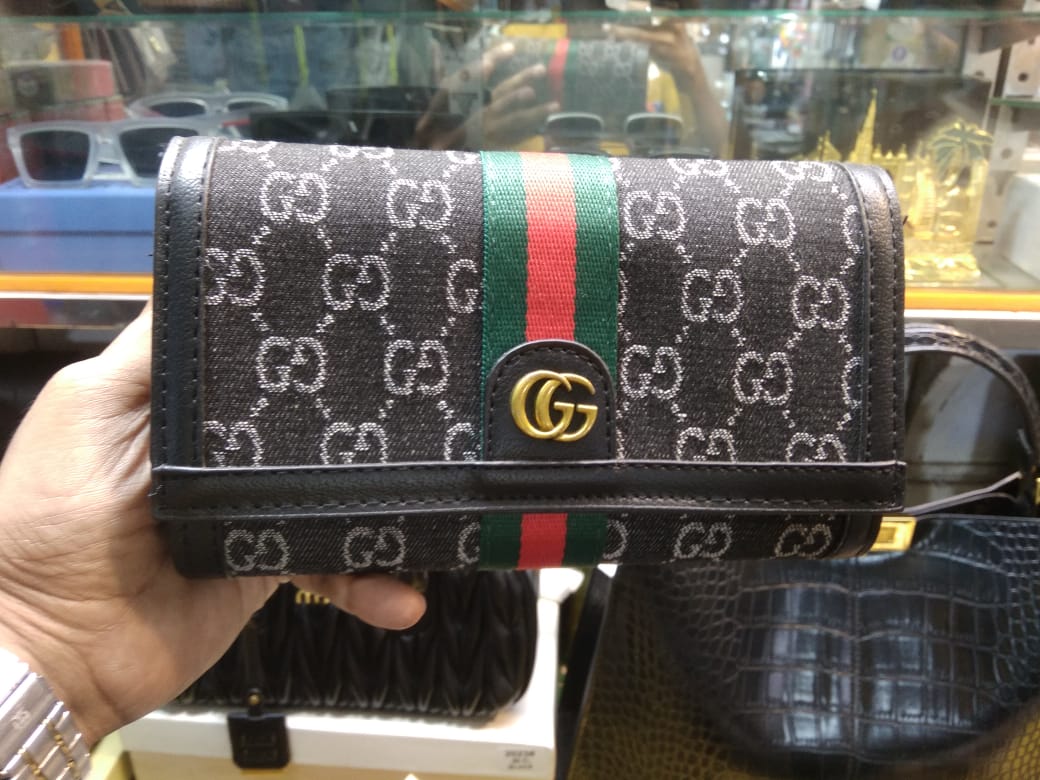 Gucci  Ophidia Supreme Stripe Wallet β Black