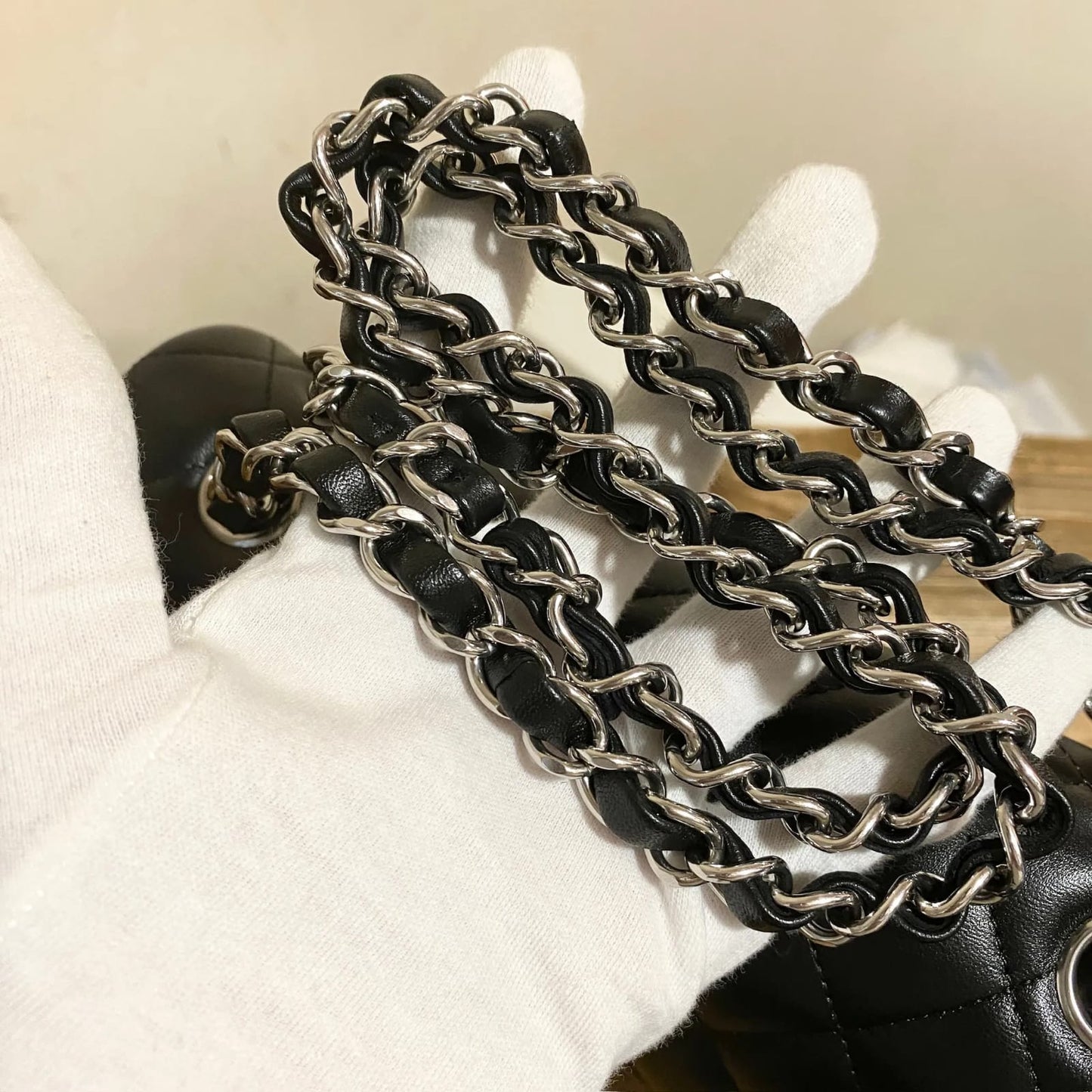 Chanel Classic Double Flap Medium Black Lambskin Silver Hardware