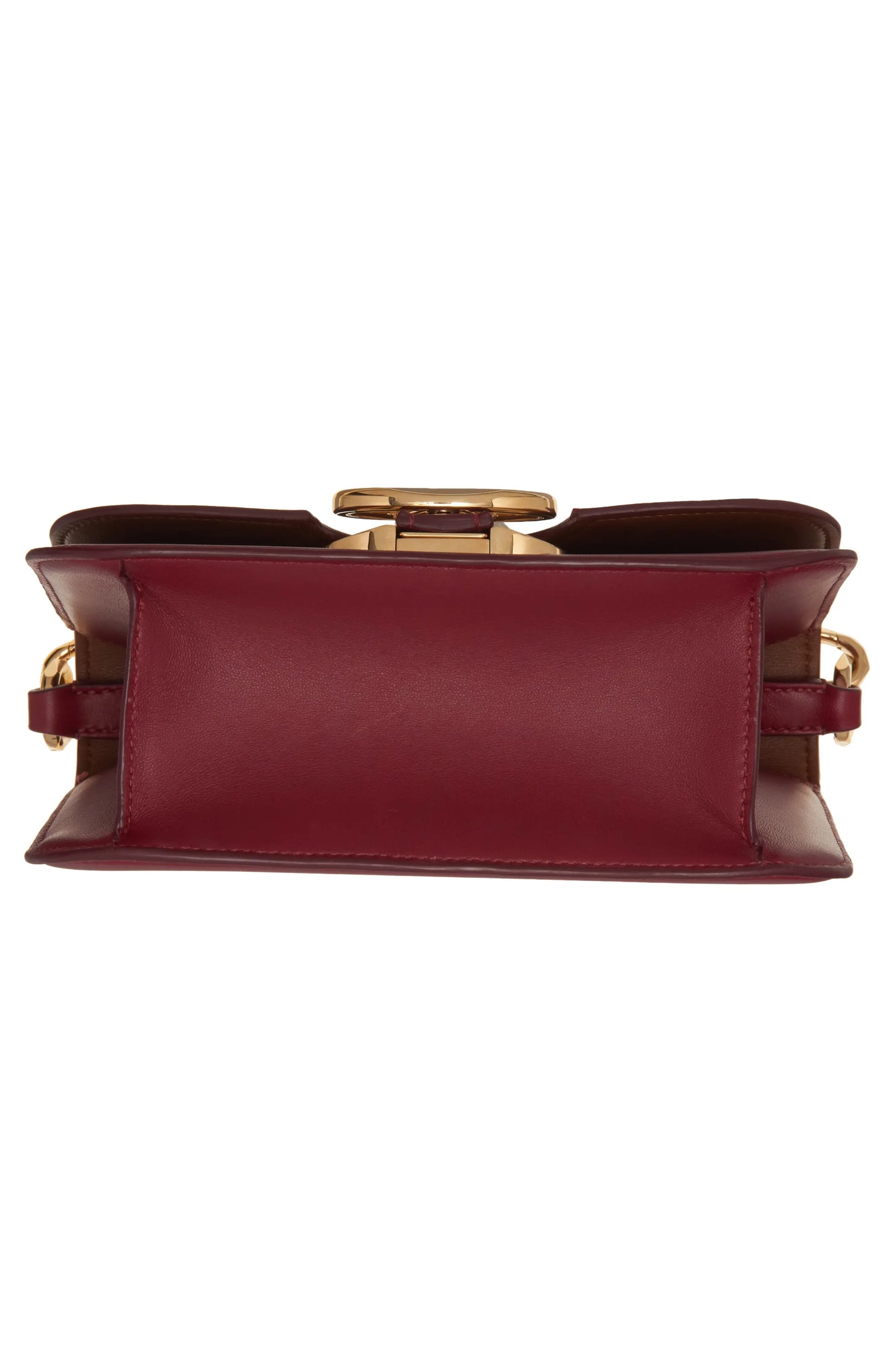 Valentino GaravaniSmall VLOGO Leather Shoulder Bag in Deep Scarlet