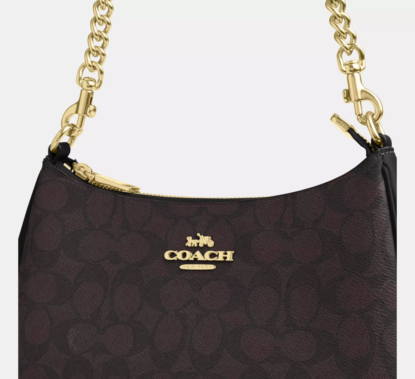 Coach  Teri Shoulder Bag Brown Brown Black