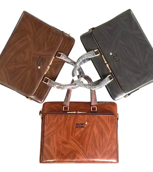 Mont Blanc Pure Leather Laptop Bag