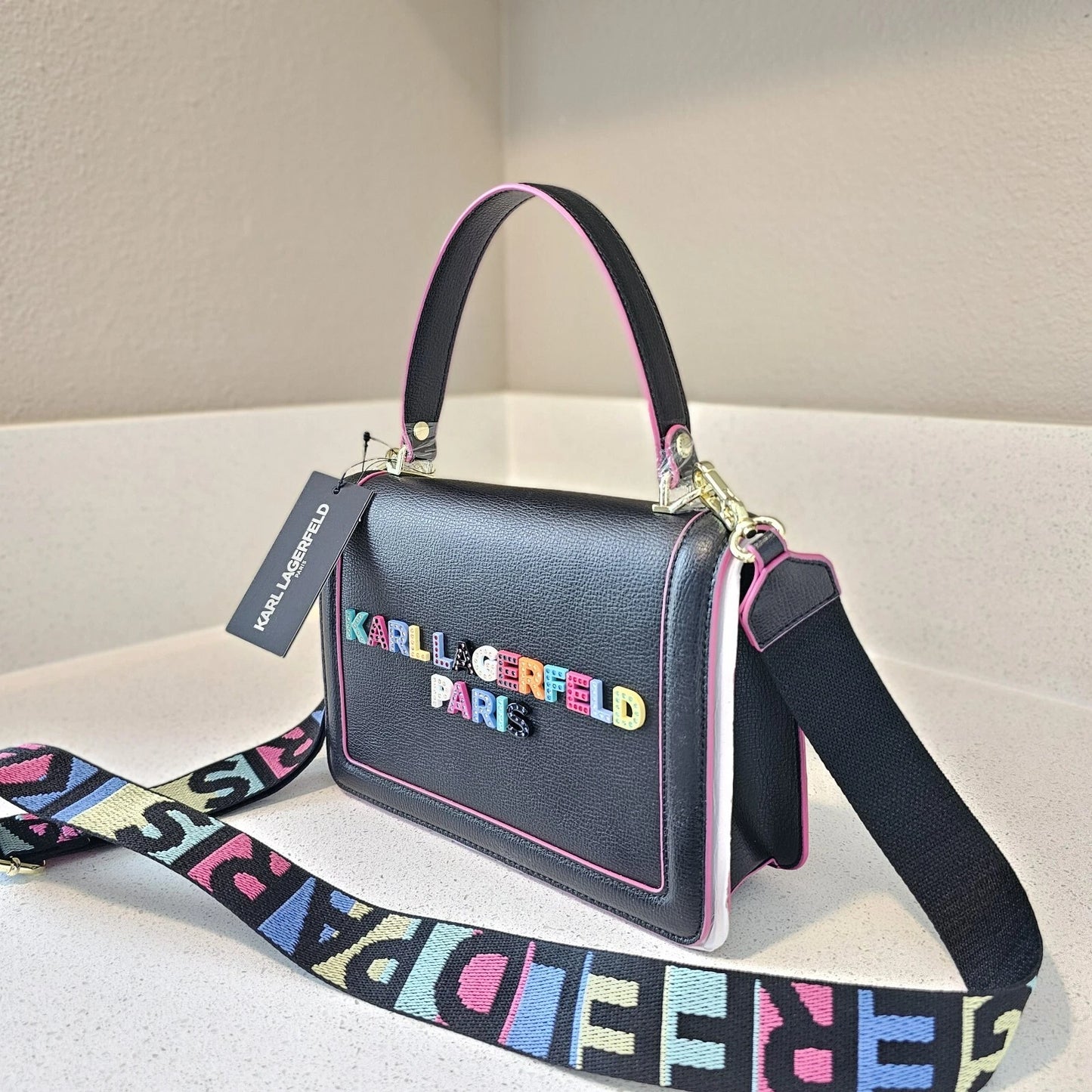 KARL LAGERFELD PARIS Simone Embellished Flap Crossbody