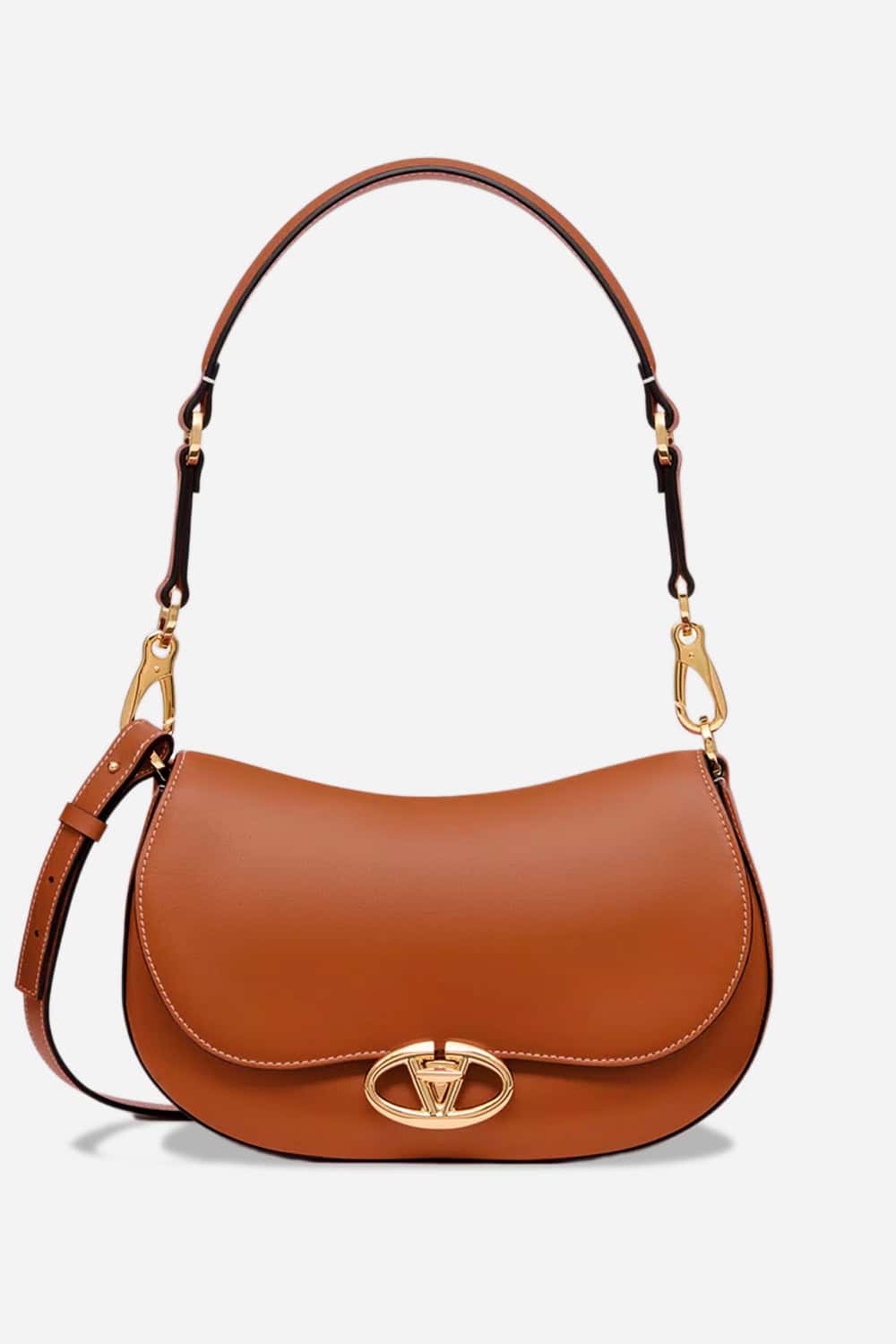 Valentino  Small Ohval brown shoulder bag