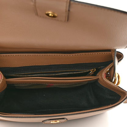 Burberry  Derby Calfskin House Check Small Camberley Dark Sand