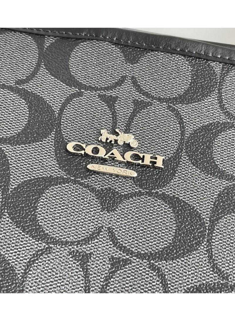 COACH Signature Canvas City Medium Tote Bag Black