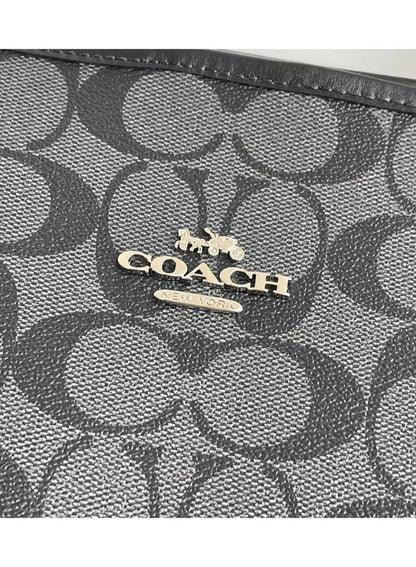 COACH Signature Canvas City Medium Tote Bag Black
