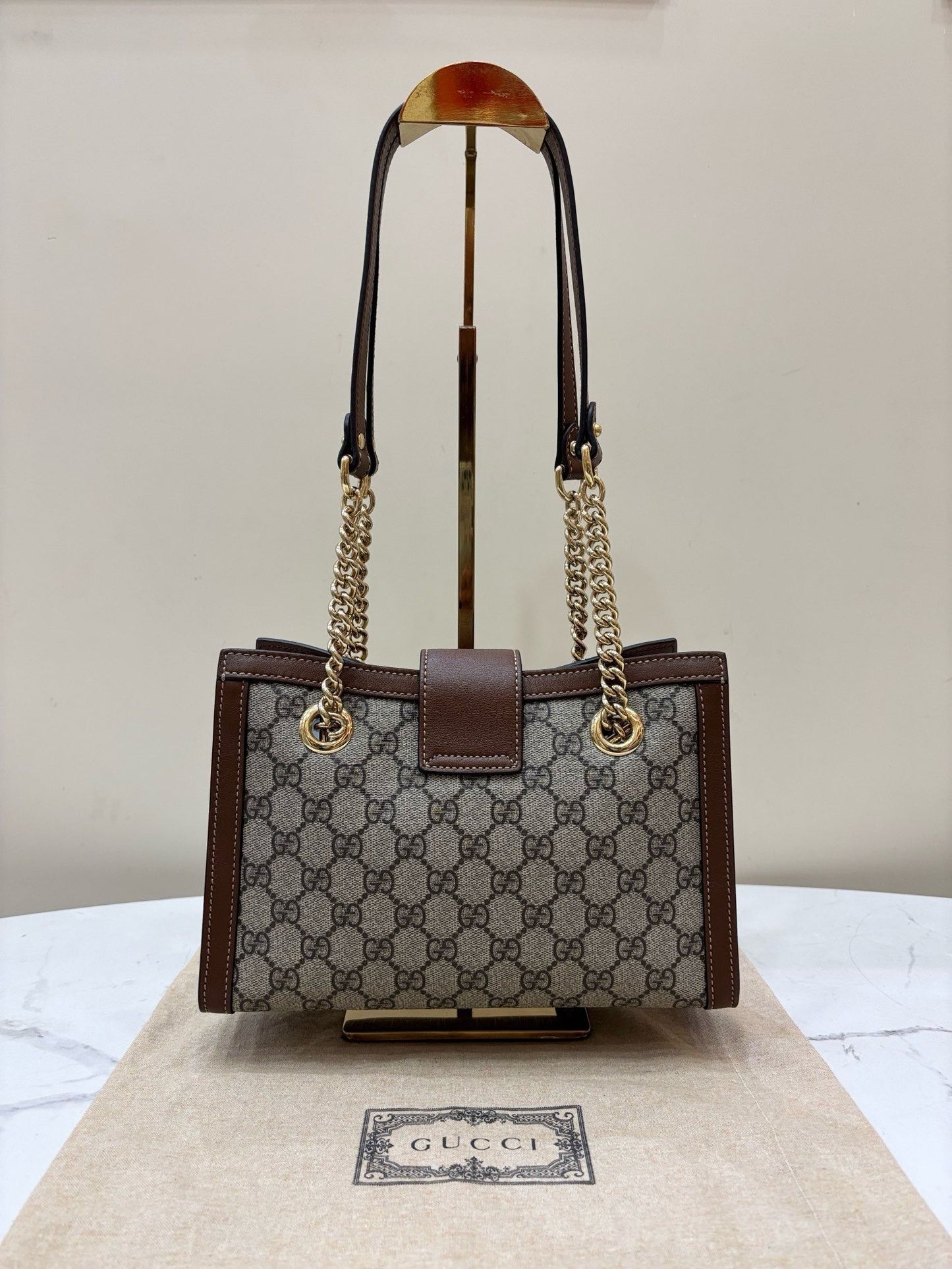 Gucci Paddle Lock GG Supreme Small Shoulder Bag