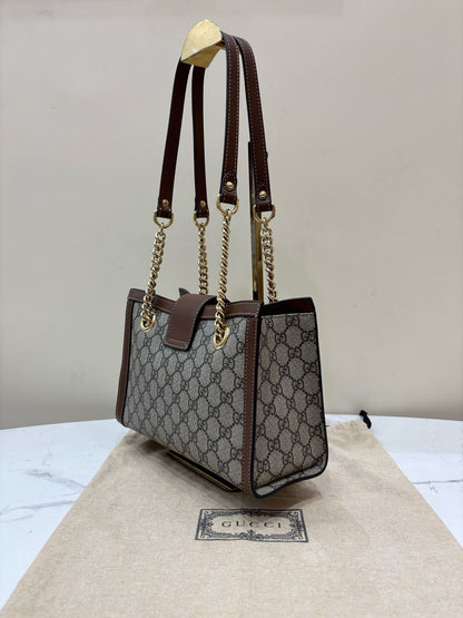 Gucci Paddle Lock GG Supreme Small Shoulder Bag