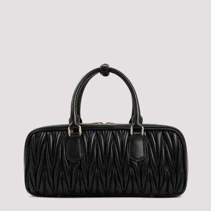 Miu Miu Black Arcadie Matelassé Leather Bag