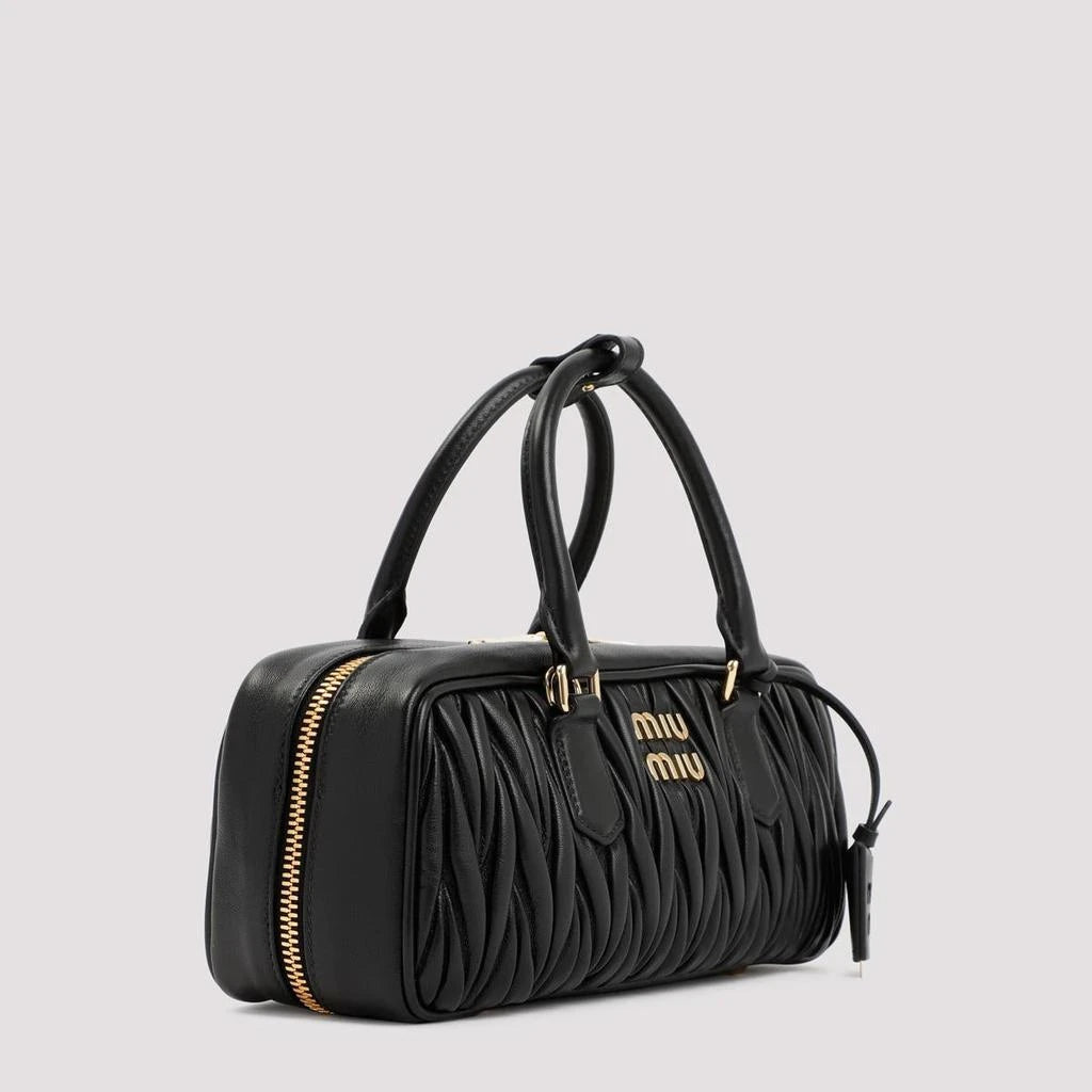 Miu Miu Black Arcadie Matelassé Leather Bag