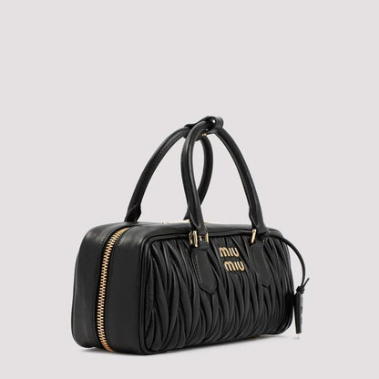 Miu Miu Black Arcadie Matelassé Leather Bag