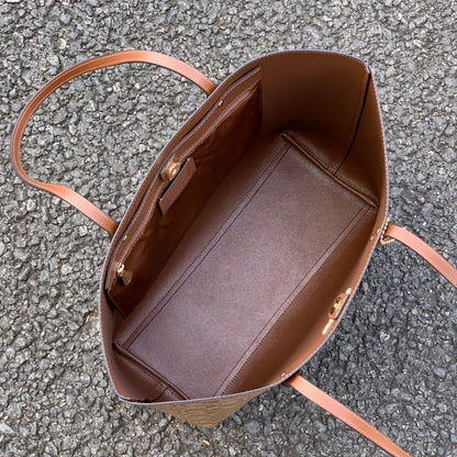 Coach Large City Tote Bag In Maxi Signature Canvas Signature Canvas-Gold-Tan-Brown