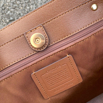 Coach Large City Tote Bag In Maxi Signature Canvas Signature Canvas-Gold-Tan-Brown