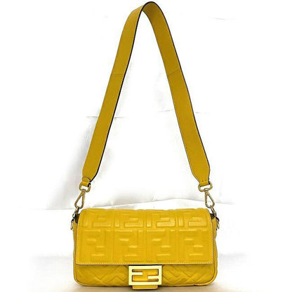 Fendi Baguette  Yellow nappa leather bag