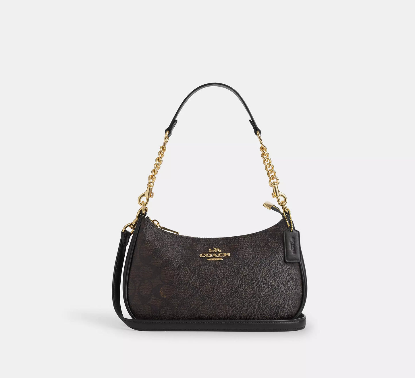 Coach  Teri Shoulder Bag Brown Brown Black