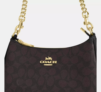Coach  Teri Shoulder Bag Brown Brown Black
