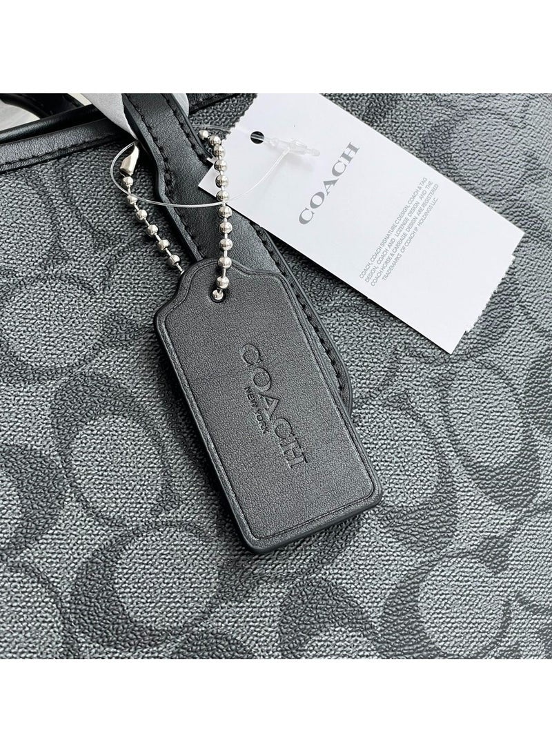 COACH Signature Canvas City Medium Tote Bag Black