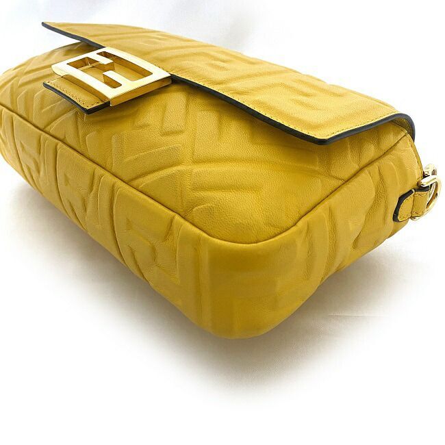 Fendi Baguette  Yellow nappa leather bag