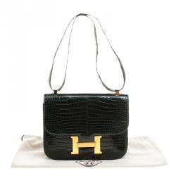 Hermes Dark Green Crocodile Vintage Constance 23 Bag